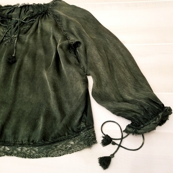 {S} Zadig & Voltaire Theresa Blouse In Army Green - Picture 4 of 14